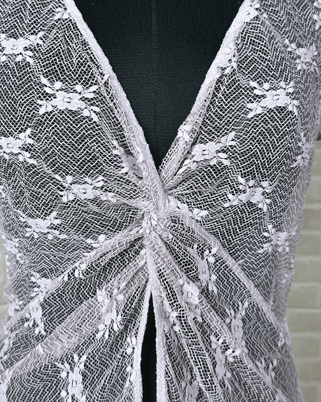 Wallis Lace Twist Front Sheer Blouse - Funkify
