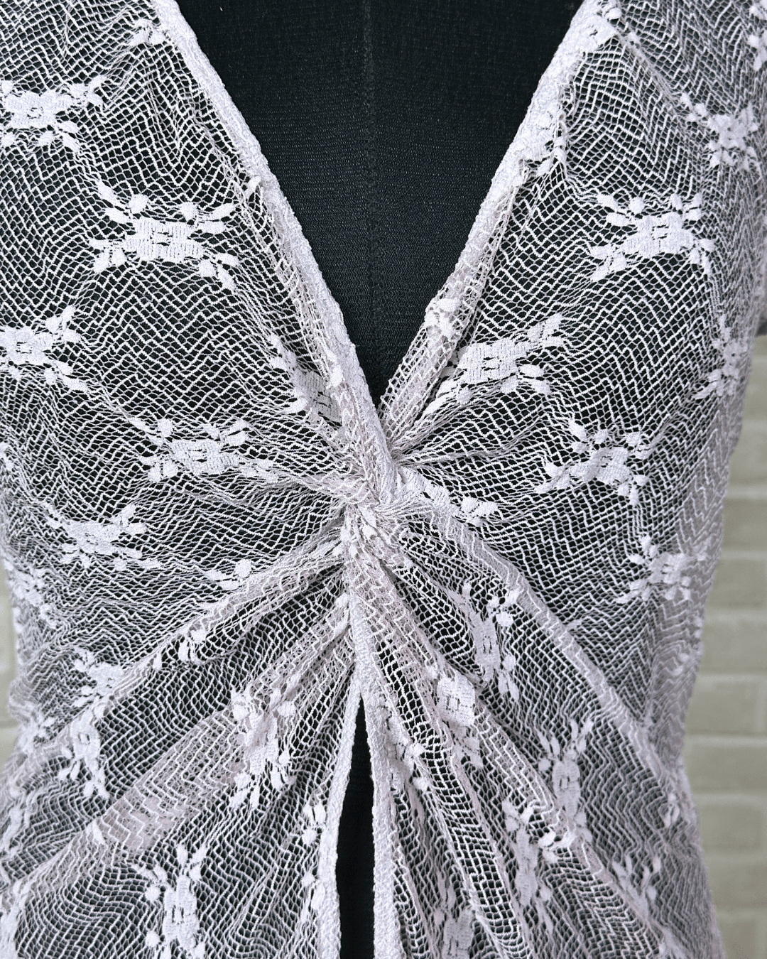 Wallis Lace Twist Front Sheer Blouse - Funkify