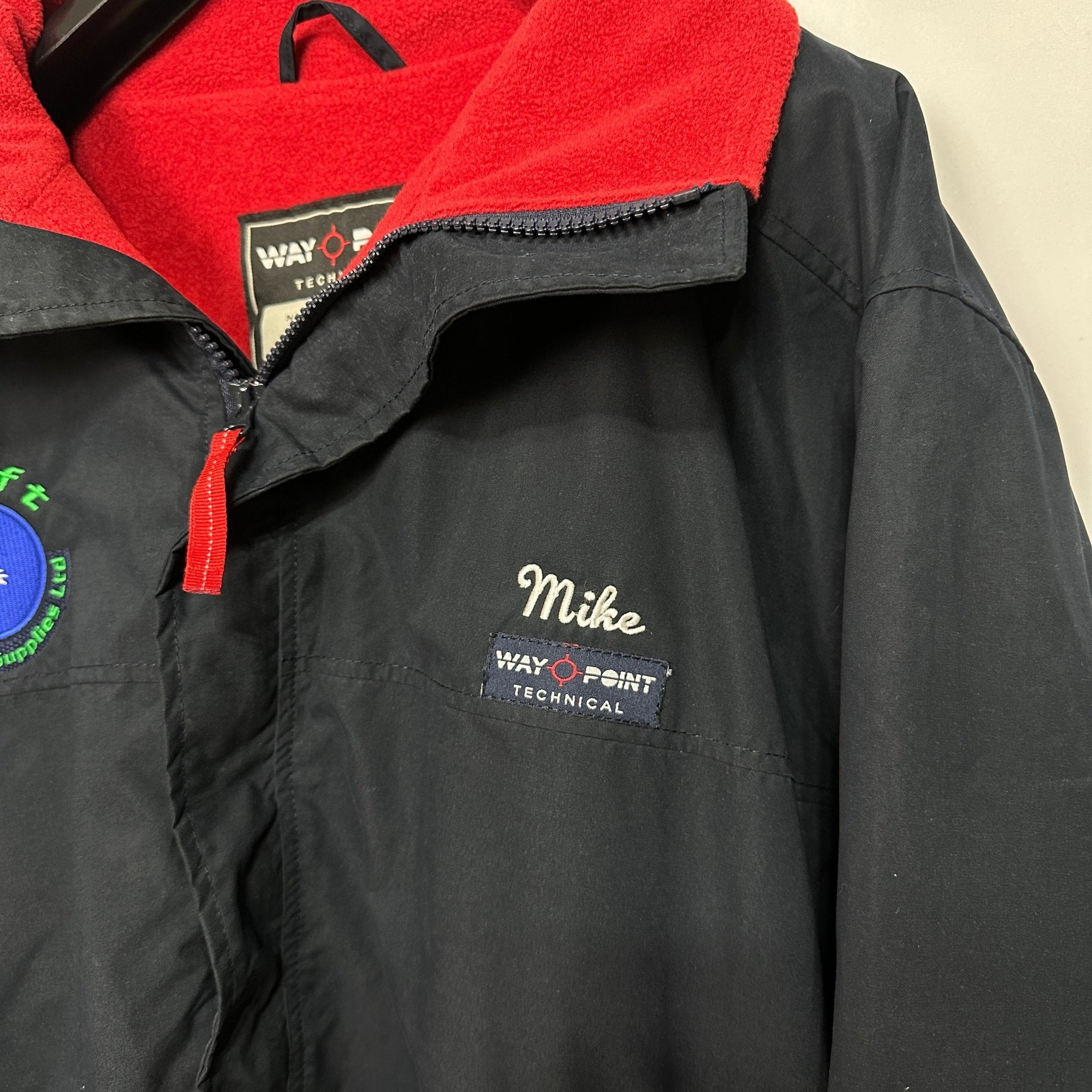Waypoint Technical Navy Fleece Lined Employee Jacket Large - Funkify