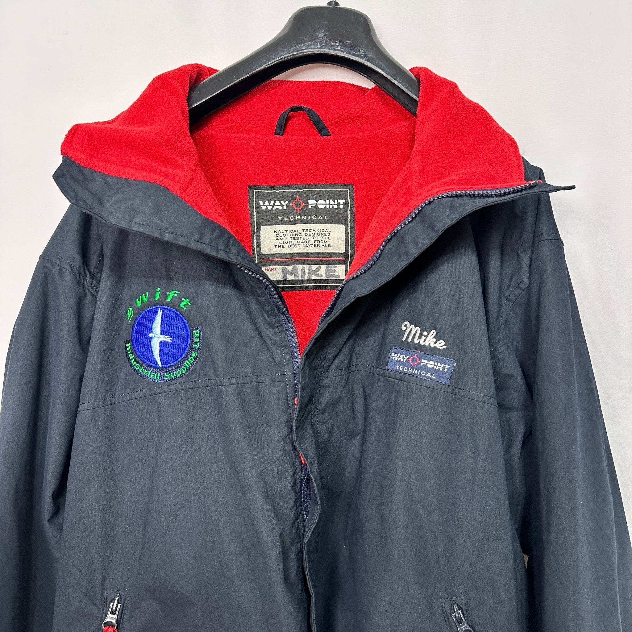 Waypoint Technical Navy Fleece Lined Employee Jacket Large - Funkify