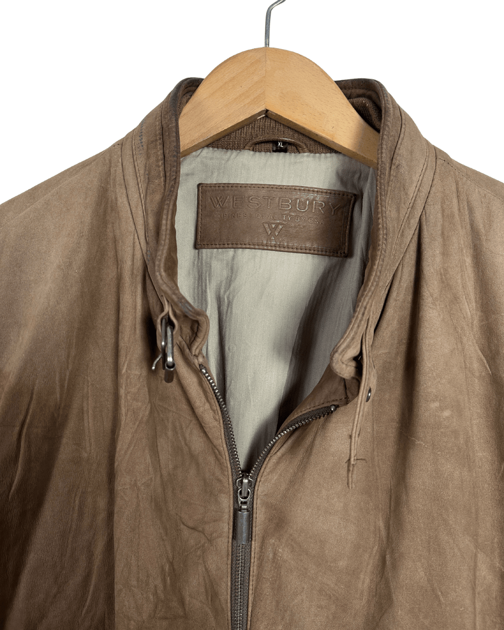 Westbury by C&A Genuine Cowhide Nubuck Leather Jacket XL - Funkify