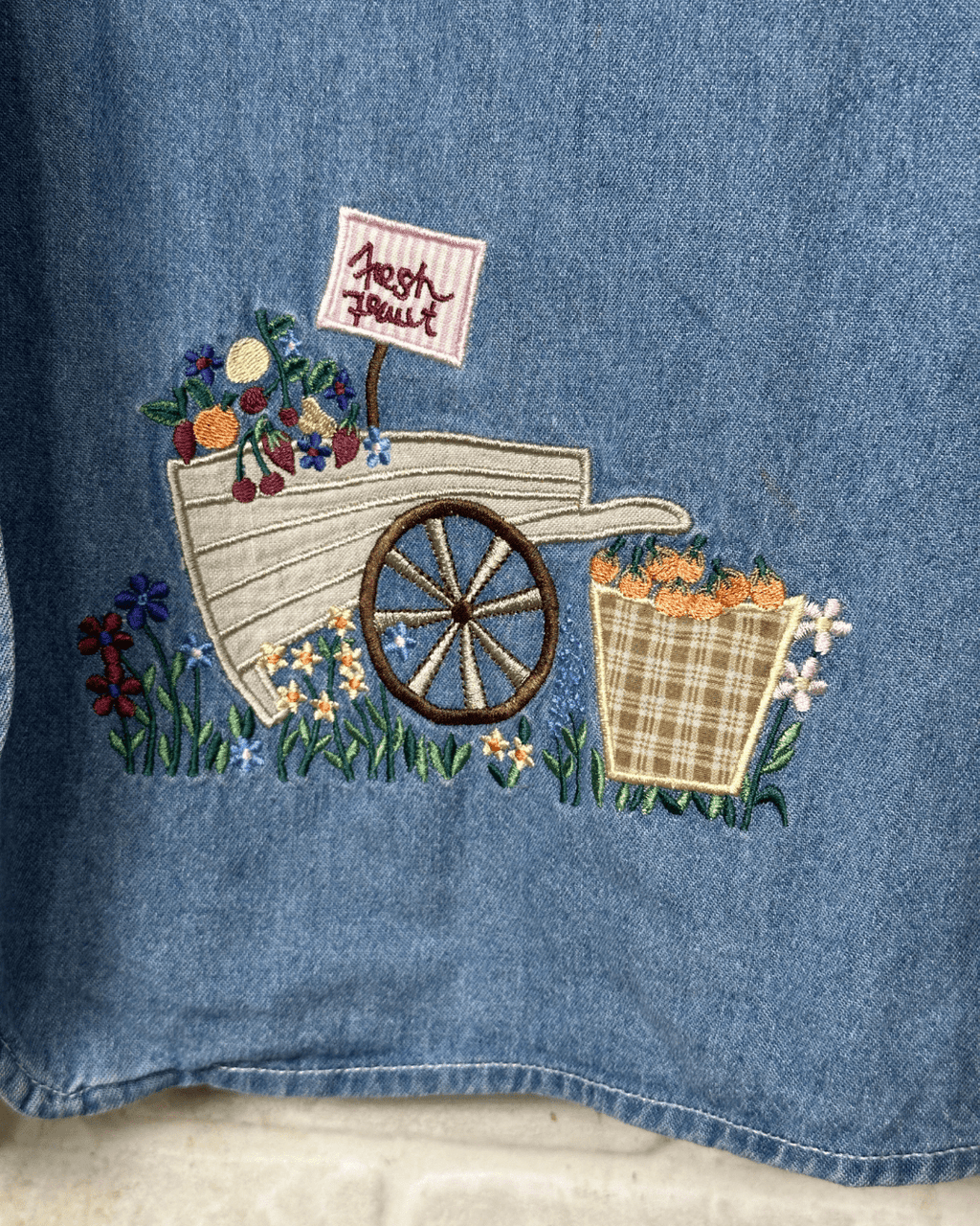 Women’s Casual Corner Embroidered Women's Denim Shirt XL - Funkify