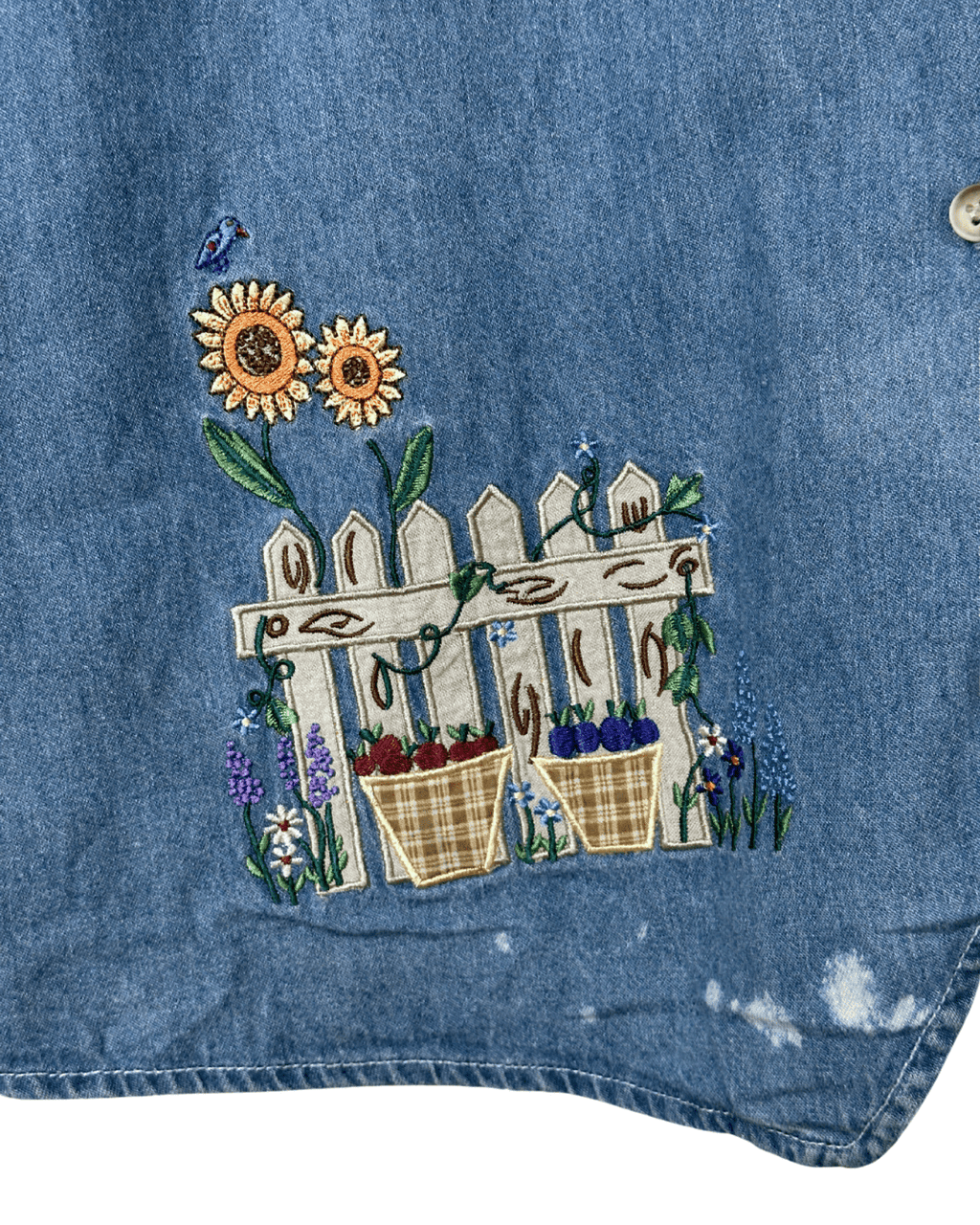 Women’s Casual Corner Embroidered Women's Denim Shirt XL - Funkify
