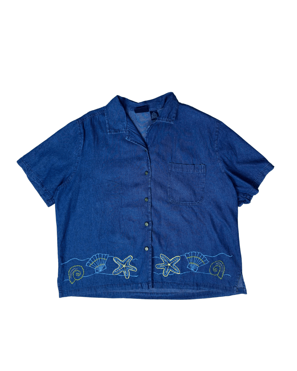 Women’s Embroidered Denim Shirt XL - Funkify