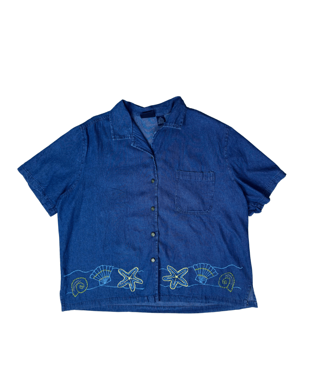 Women’s Embroidered Denim Shirt XL - Funkify