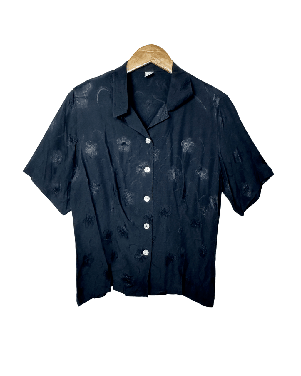 Women's Embroidered Floral Shirt Medium - Funkify