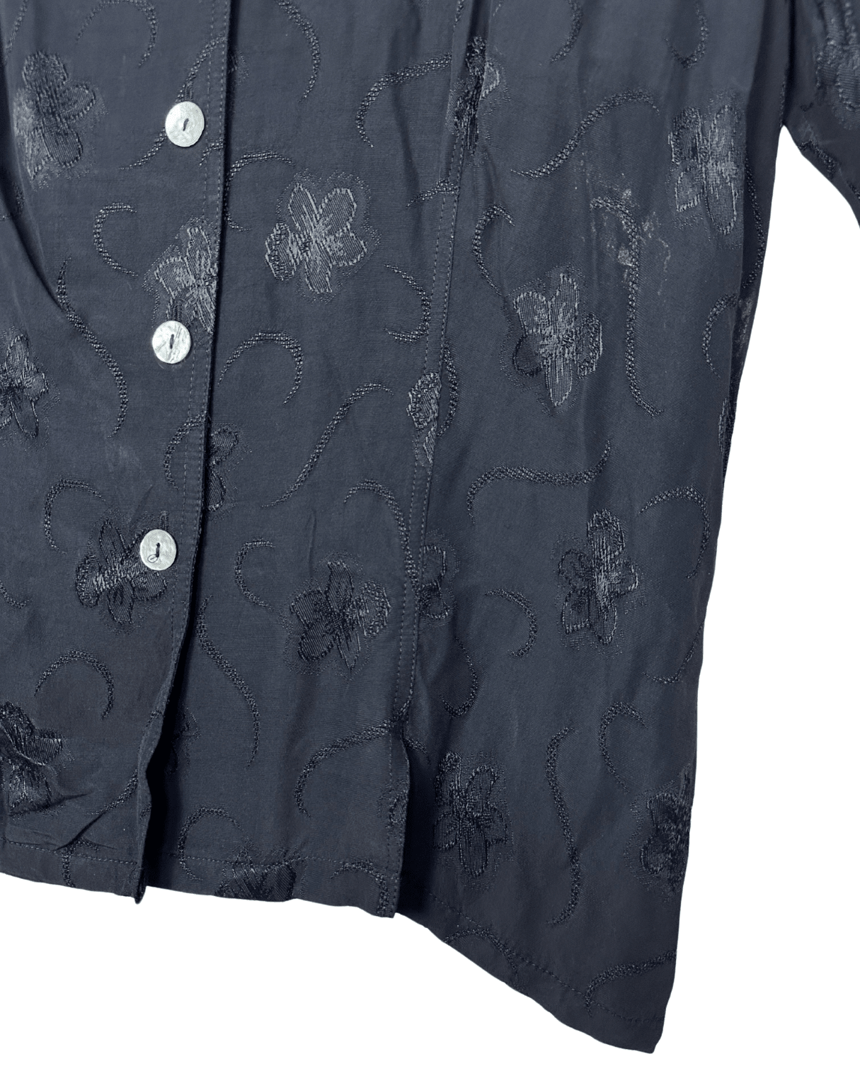 Women's Embroidered Floral Shirt Medium - Funkify