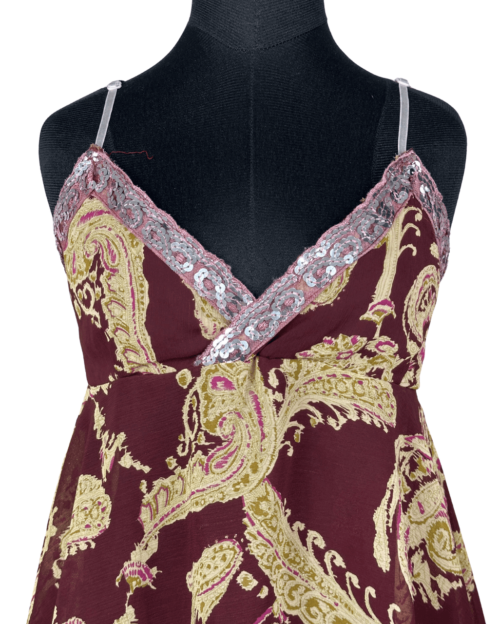 Y2K Assymetrical Hem Sequin Detail Cami Top - Funkify