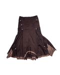 Y2K Asymmetrical Flared Skirt with Button Detail & Striped Panels - EU 42 - Funkify