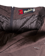 Y2K Asymmetrical Flared Skirt with Button Detail & Striped Panels - EU 42 - Funkify