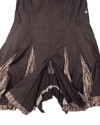 Y2K Asymmetrical Flared Skirt with Button Detail & Striped Panels - EU 42 - Funkify