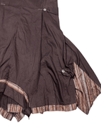 Y2K Asymmetrical Flared Skirt with Button Detail & Striped Panels - EU 42 - Funkify