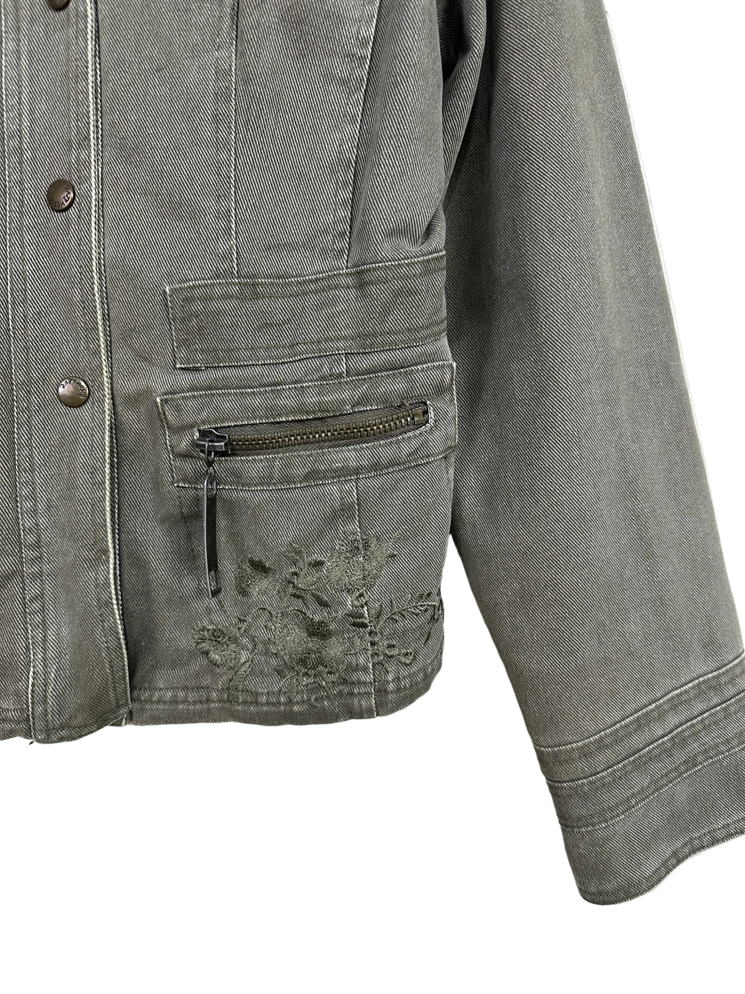 Y2K Bisou d'Eve Green Women's Denim Jacket - Funkify
