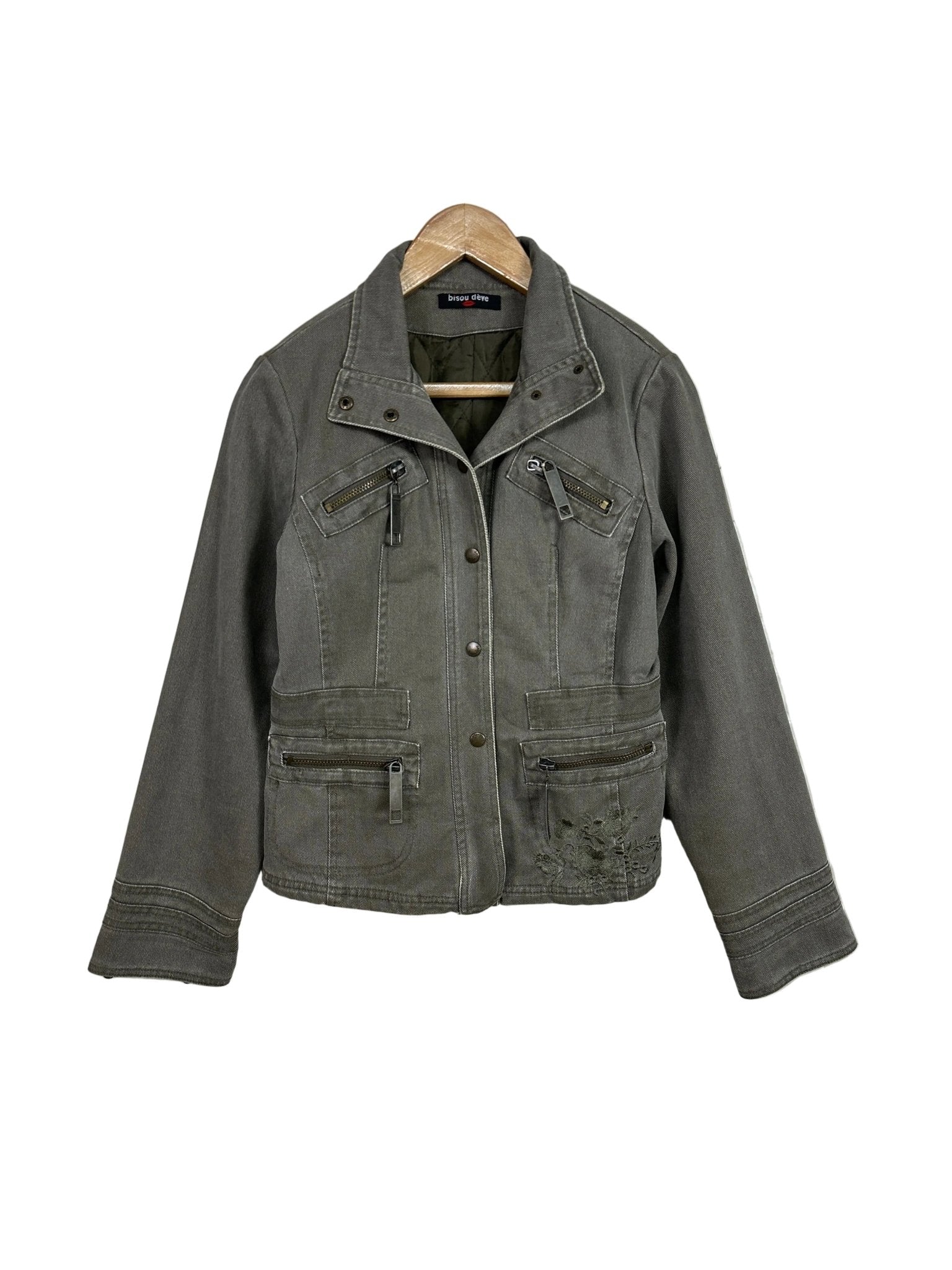 Y2K Bisou d'Eve Green Women's Denim Jacket - Funkify