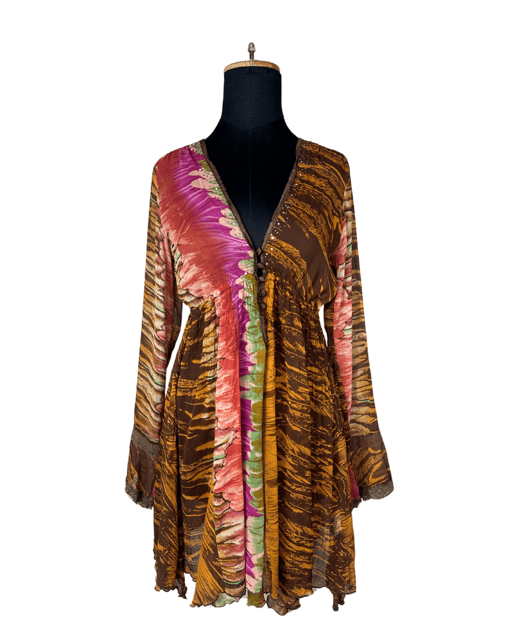 Y2K Boho Chiffon Dress - Funkify
