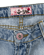 Y2K D - Side Cutecore Denim Mini Skirt w/ Lace - W28 - Funkify