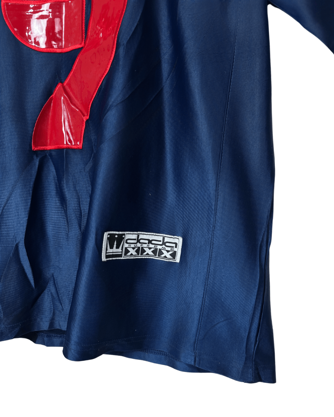 Y2K Dada Supreme Crown 7 Jersey Shirt with Red Vinyl Applique XL - Funkify