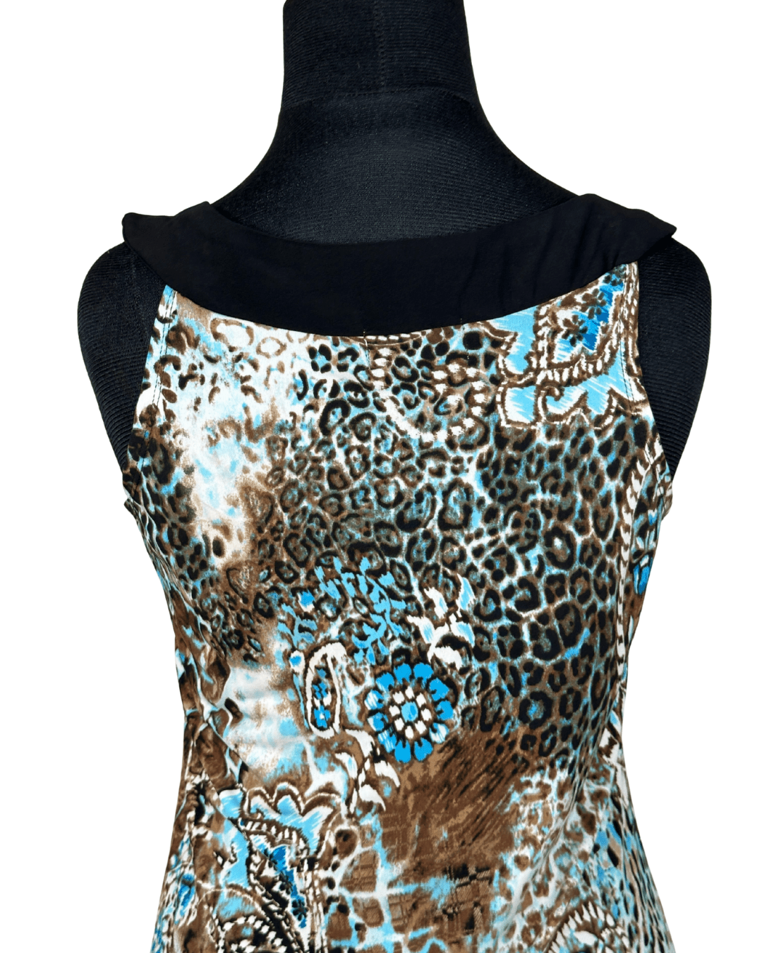Y2K Dresbarn Animal Print Tank Top with Studded Collar Medium - Funkify