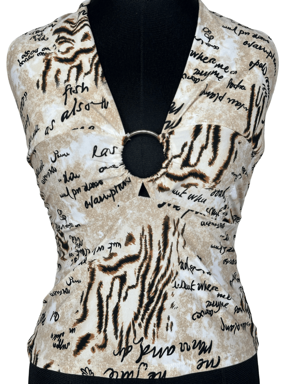Y2K Eighty Eight Ring Front Halter Top - Funkify