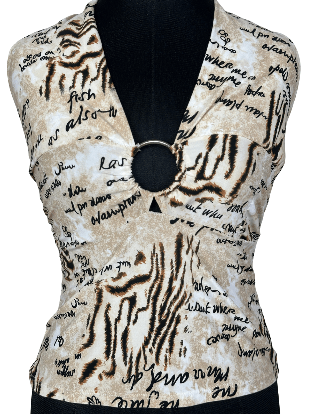 Y2K Eighty Eight Ring Front Halter Top - Funkify