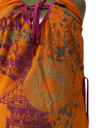 Y2K Fleur De Sel Graphic Top with Pink Tie and Sheer Overlay - Funkify