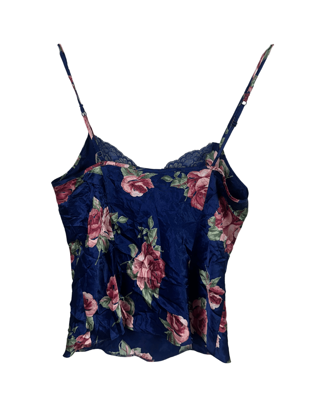 Y2K Floral Satin Lace Cami Top - Funkify
