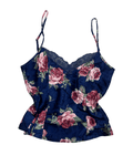 Y2K Floral Satin Lace Cami Top - Funkify