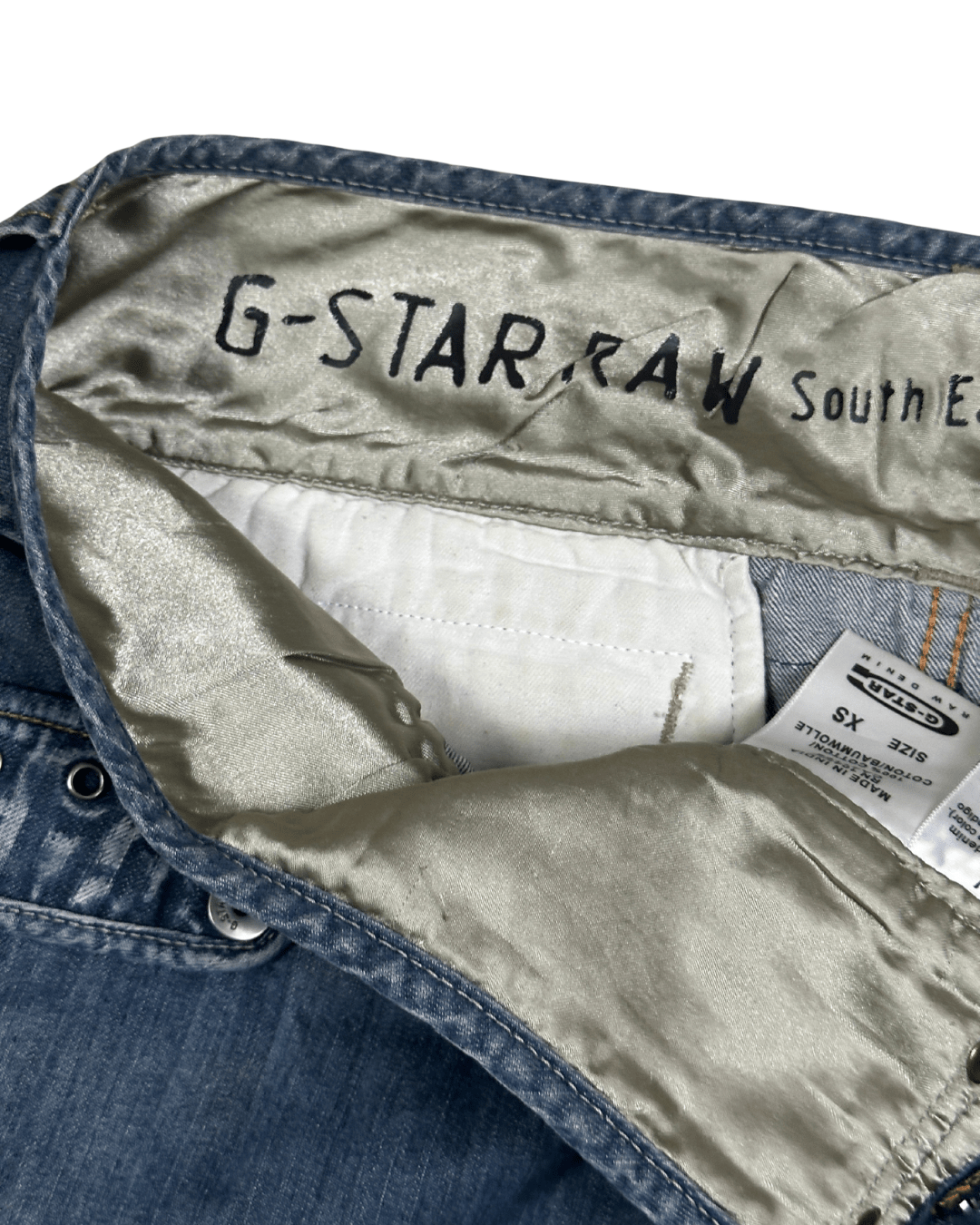 Y2K G - Star Raw Pleated Denim Mini Skirt XS - Funkify