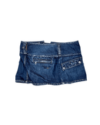 Y2K G - Star Raw Pleated Denim Mini Skirt XS - Funkify