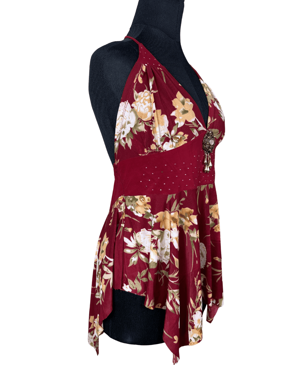 Y2K Halter Top with Assymetrical Hem Size M to L - Funkify
