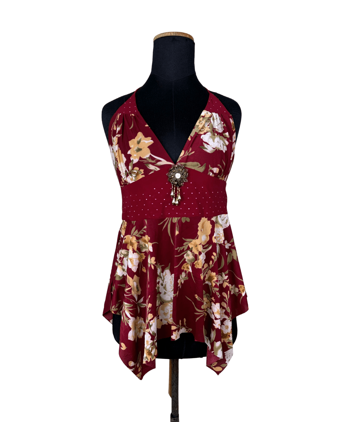 Y2K Halter Top with Assymetrical Hem Size M to L - Funkify