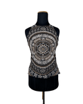 Y2K Halter Top with Mandala Print and Criss Cross Back - Funkify