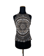 Y2K Halter Top with Mandala Print and Criss Cross Back - Funkify