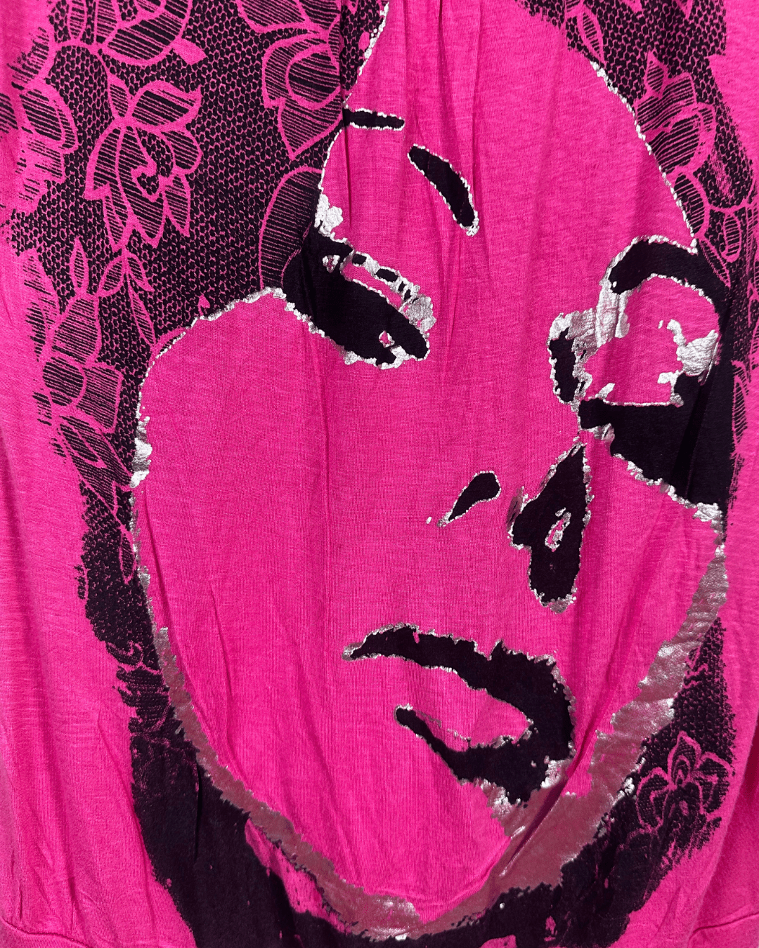 Y2K Jenny's Magenta Graphic Print Blouse - Medium - Funkify