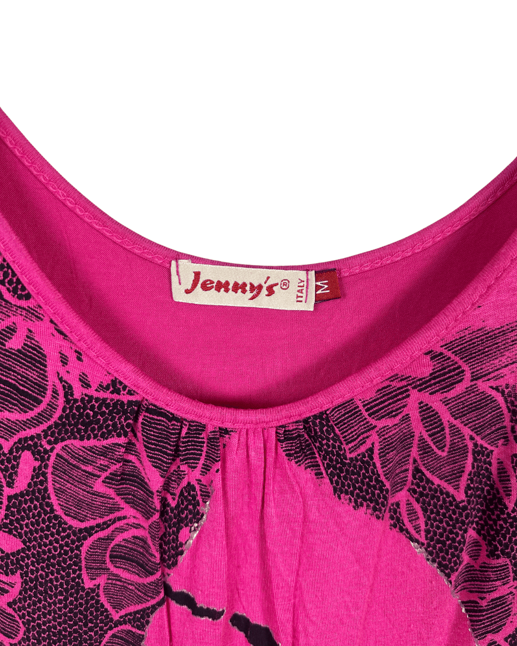 Y2K Jenny's Magenta Graphic Print Blouse - Medium - Funkify