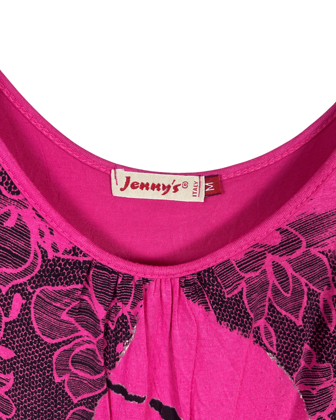 Y2K Jenny's Magenta Graphic Print Blouse - Medium - Funkify
