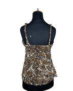 Y2K Leopard Cami Top with Back Tie Detail Medium - Funkify