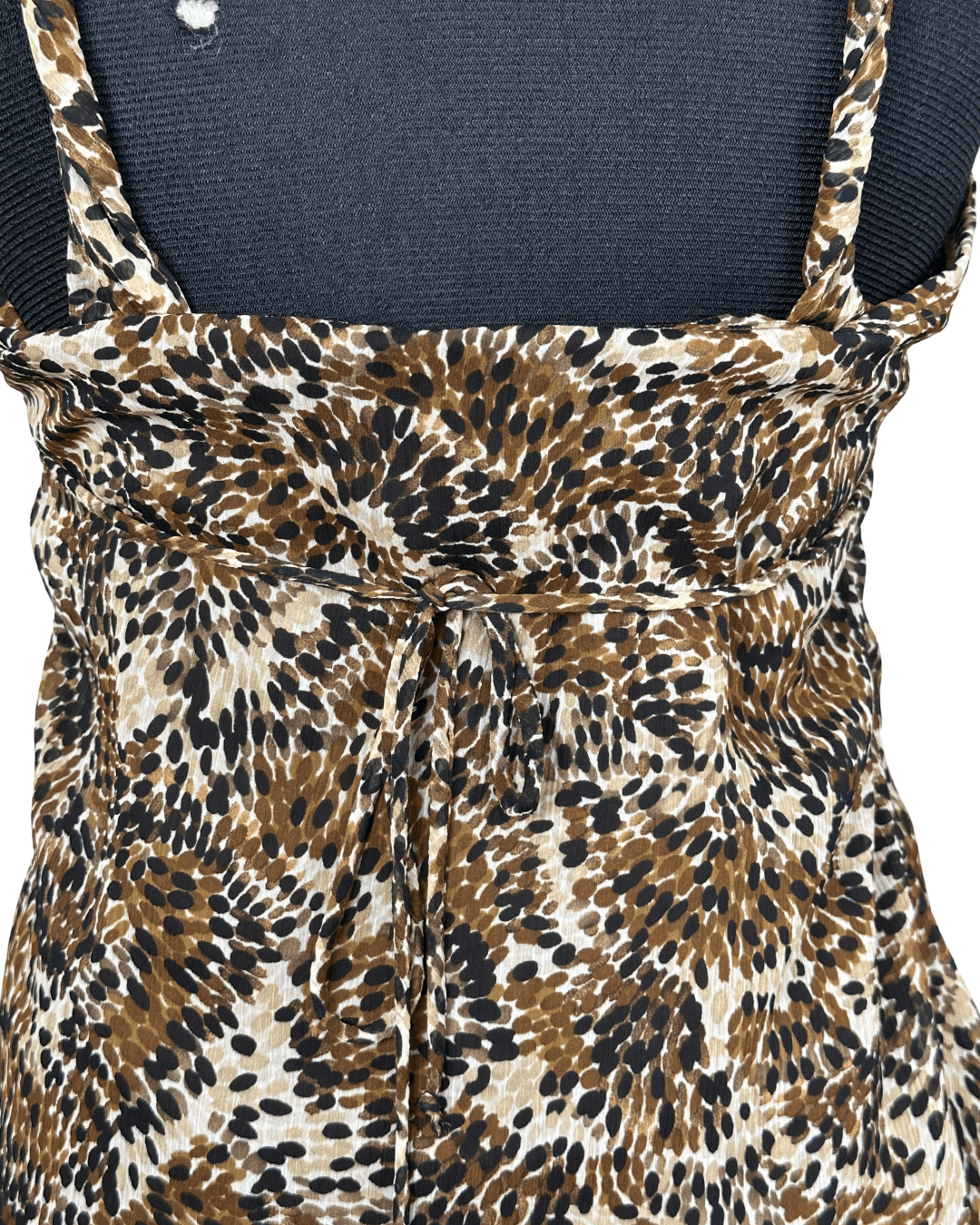 Y2K Leopard Cami Top with Back Tie Detail Medium - Funkify