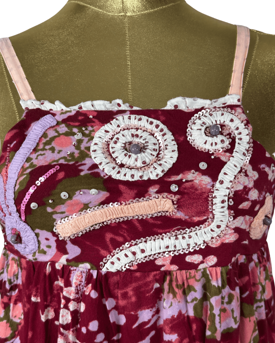Y2K Patchwork Sequin Floral Cami - Funkify