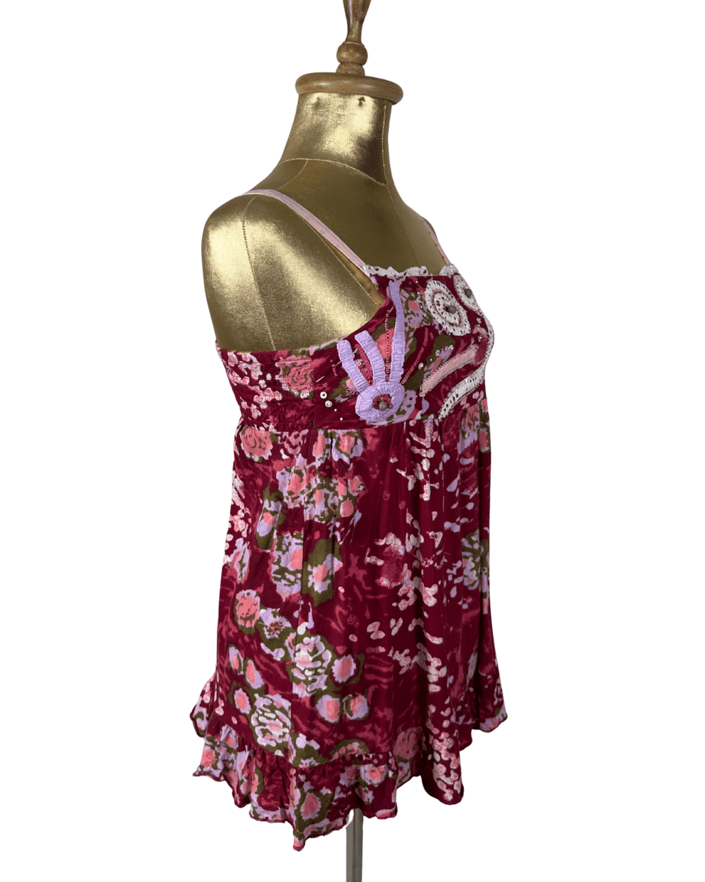 Y2K Patchwork Sequin Floral Cami - Funkify