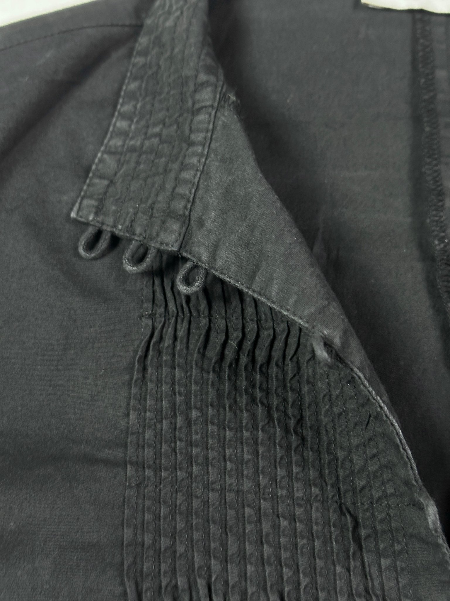 Y2K Pleated Front Fitted Shirt - Large - Funkify