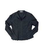Y2K Pleated Front Fitted Shirt - Large - Funkify