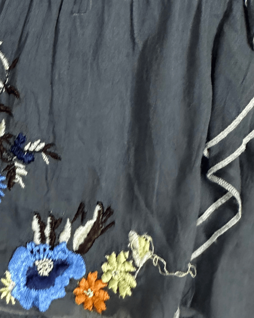 Y2K Ruffle Trim Embroidered Sheer Top - Funkify