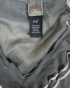 Y2K Ruffle Trim Embroidered Sheer Top - Funkify