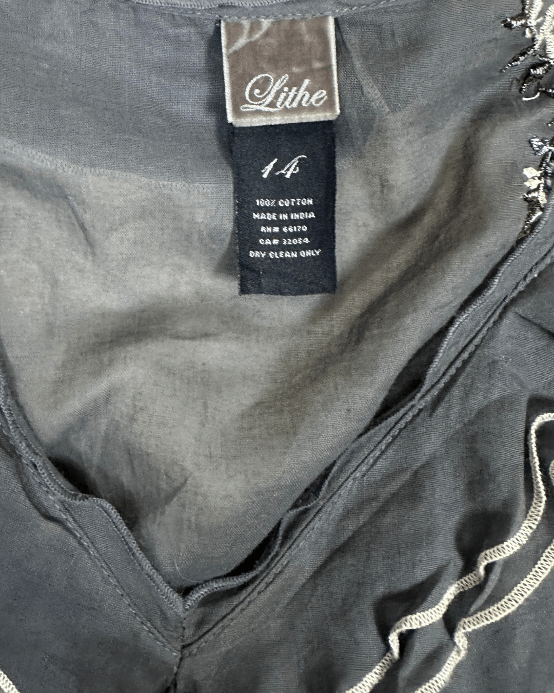 Y2K Ruffle Trim Embroidered Sheer Top - Funkify