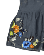 Y2K Ruffle Trim Embroidered Sheer Top - Funkify