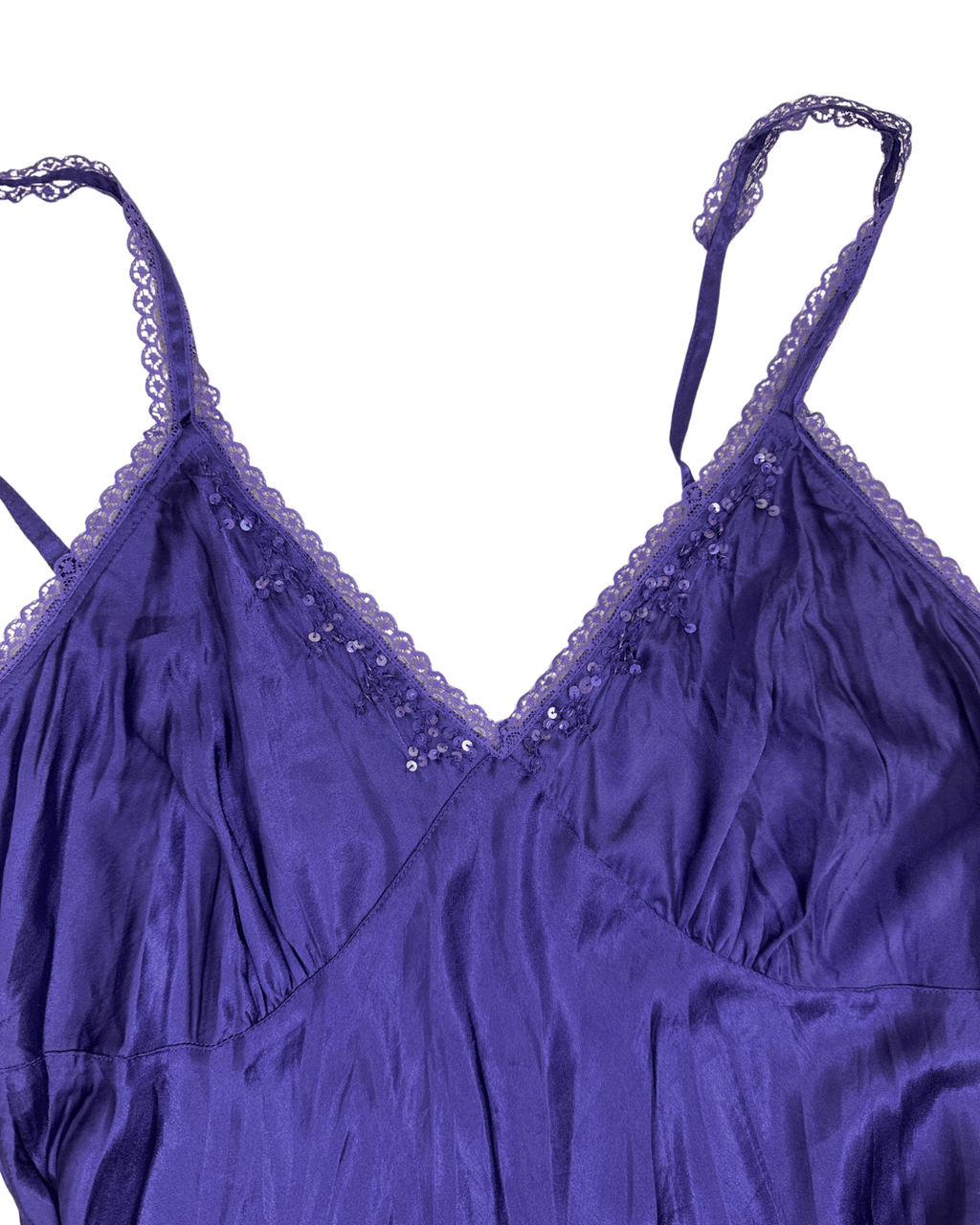 Y2K Sequinned Lace Trim Cami Top - Funkify
