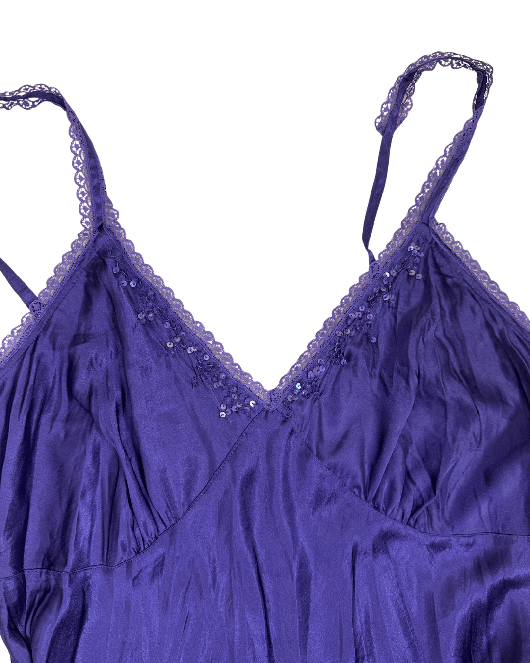 Y2K Sequinned Lace Trim Cami Top - Funkify