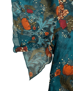 Y2K Sheer Asymmetrical Floral Blouse - Funkify