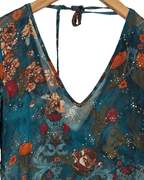 Y2K Sheer Asymmetrical Floral Blouse - Funkify